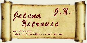 Jelena Mitrović vizit kartica